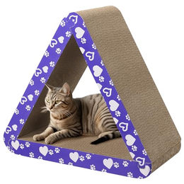 Navaris 3-in-1 Katzen Kratzbrett aus Kratzpappe in Braun und Bunt – Bild 1 von 6