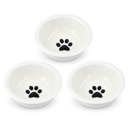 Navaris 3er Set Keramik Fressnäpfe für Hunde und Katzen in Schwarz und Weiß - 3 x 320 ml – Bild 1 von 6