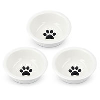 Produktbild von Navaris 3er Set Keramik Fressnäpfe für Hunde und Katzen in Schwarz und Weiß - 3 x 320 ml