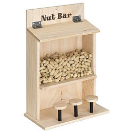 Navaris Eichhörnchen Futterhaus aus wetterfestem Kiefernholz für Garten und Balkon 42 x 28 x 15,5 cm – Bild 1 von 7