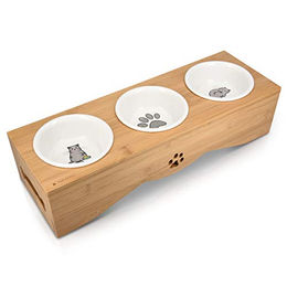 Navaris Futternapf Set aus Keramik für Katzen und Hunde erhöht spülmaschinenfest - 130 ml – Bild 1 von 7