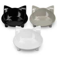 Produktbild von Navaris Futternapf Set für Katzen 3-teilig Schwarz aus Kunststoff rutschfest und spülmaschinenfest 3 x 210ml - 3 x 210 ml
