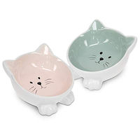 Produktbild von Navaris Futternapf Set für Katzen aus Keramik 2-teilig rutschfest und spülmaschinenfest