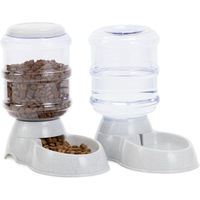 Produktbild von Navaris Futterspender und Wasserspender Set für Hund und Katze 2x 3,8L Grau aus Kunststoff - 2 x 3,8 l