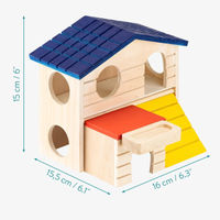Produktbild von Navaris Hamster Haus aus Holz bunt 2 Etagen Spielhaus für Nager