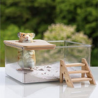 Produktbild von Navaris Hamster Sandbad mit transparenter Kunststoff-Box für Hamster, Zwerghamster und Mäuse