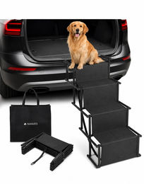 Navaris Hundetreppe faltbar 4 Stufen Hunderampe Schwarz mit Tasche - 1 Stk. – Bild 1 von 3