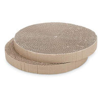 Produktbild von Navaris Katzen Kratzbrett 2er Set aus Karton runde Kratzpappe Braun