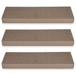 Navaris Katzen Kratzbrett 3er Set aus Karton 41 x 13 cm Braun – Bild 1 von 6
