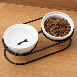 Navaris Keramik Katzenfressnapf mit schwarzem Metallständer für Kitten 850 ml - 150 ml – Bild 1 von 7