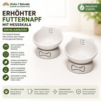 Produktbild von Navaris Keramik Napf Set Weiß 2x 600 ml Futternapf und Wassernapf - 2 x 400 ml