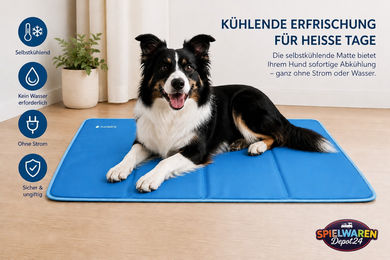 Navaris Kühlmatte für Hunde aus Nylon in Blau Größe L – Bild 1 von 5