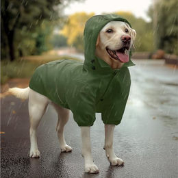 Navaris Regenmantel für Hunde wasserdicht aus PU und Polyester Grün XL – Bild 1 von 6