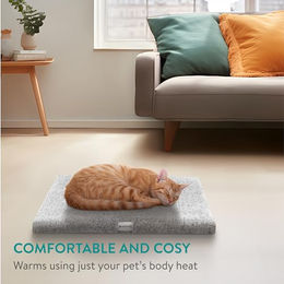 Navaris selbstheizende Wärmematte für Hunde und Katzen Grau 60x45x4cm mit abnehmbarem Bezug – Bild 1 von 4