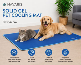 Navaris Selbstkühlende Hundematte für Hund und Katze XL 81x96 cm Blau – Bild 1 von 5