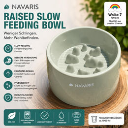 Navaris Slow Feeder Anti Schling Napf für Hunde aus Keramik in Grün - 1 Stk. – Bild 1 von 2