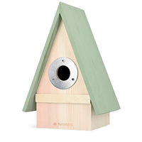 Produktbild von Navaris Vogelhaus aus Holz in Grün als Nistkasten für Wildvögel wie Meisen und Spatzen zum Aufhängen