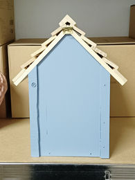 Navaris Vogelhaus Nesthaus aus Holz in Baby Blau Größe M – Bild 1 von 4