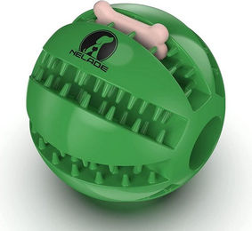 NELADE Zahnpflege Kauspielzeug Ball für Hunde aus Naturkautschuk Grün Ø 7cm - 7 cm – Bild 1 von 7