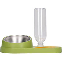 Produktbild von Neoglint Doppel-Napf-Set für Katzen und Hunde aus Edelstahl mit automatischer Wasserbefüllung und 16 Grad Neigung in Grün