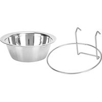 Produktbild von Neoglint Edelstahl Futternapf für Hund und Katze zum Aufhängen am Käfig in Silber