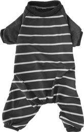 Neoglint Hund Jumpsuit Overall aus Polyester mit Langarm und Streifenmuster in Rot Größe S für 2-4kg – Bild 1 von 8