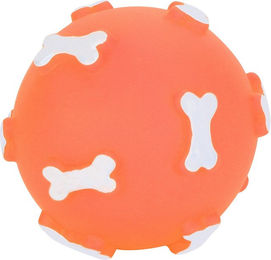 Neoglint Kauspielzeug für Hunde Quietschender Vokalball aus ungiftigem Vinyl in Orange zur Zahnpflege – Bild 1 von 4