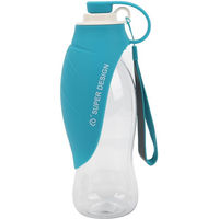 Produktbild von Neoglint Tragbarer Haustier Wasserbecher aus Silikon für Hunde Katzen und Kaninchen Blau Türkis