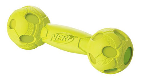 Nerf Dog Hundespielzeug Squeak Barbell Quietsch-Hantel aus Gummi 17,6cm - 1 Stk. – Bild 1 von 3