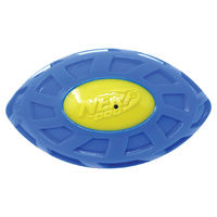 Produktbild von Nerf Dog Micro Squeak Exo Football Quietschspielzeug für Hunde aus Gummi in Blau und Gelb