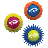 Produktbild von Nerf Dog Tennis Armor Hundespielzeug Bunte Bälle aus Gummi 3er-Pack