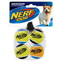 Produktbild von Nerf Dog Tennisbälle für Hunde mit Quietscher aus Naturkautschuk Größe XS Bunt
