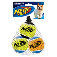 Produktbild von Nerf Dog Tennisbälle mit Quietscher aus Naturkautschuk Gelb Größe M - 3 x 6,5 cm