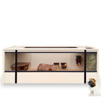 Produktbild von New Age Pet Mojave Meerschweinchen-Stall ECOFLEX 160 cm Starterset in Braun und Beige