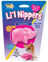 New Angle Li'l Nippers Piggy Banker Kauspielzeug aus Gummi Rosa 7 cm – Bild 1 von 1
