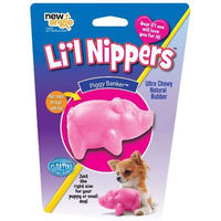 Produktbild von New Angle Li'l Nippers Piggy Banker Kauspielzeug aus Gummi Rosa 7 cm