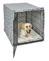 New World Hundebox-Abdeckung BCVR-42GYT aus Baumwoll-Polyester mit Teflonschutz und wasserabweisender Beschichtung in Grau für Hundeboxen bis 107 cm Länge – Bild 1 von 3