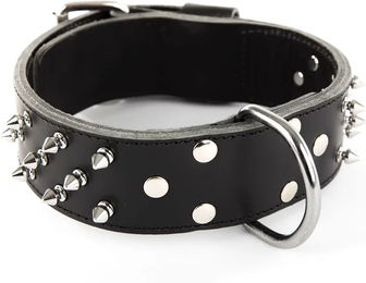 Nietenhalsband aus Rindsleder von Martin Sellier in Schwarz 65 cm – Bild 1 von 1