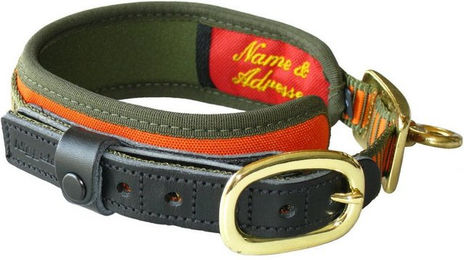 Niggeloh Hunde Halsband Deluxe aus Leder in Orange Bunt wasserabweisend – Bild 1 von 1