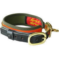Produktbild von Niggeloh Hunde Halsband Deluxe aus Leder in Orange Bunt wasserabweisend