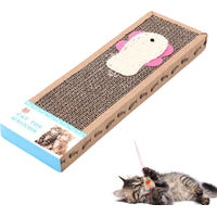 Produktbild von Nikcorp Katzenkratzer Fischhöhle aus Pappe mit horizontaler Liegefläche 37x12x5 cm Braun