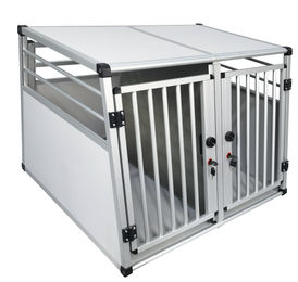 Nobby Aluminium Autotransportbox doppelt für Hunde in Silber und Grau 92 x 88 x 68 cm – Bild 1 von 9