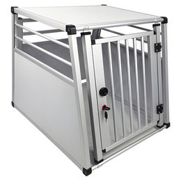 Nobby Aluminium Autotransportbox für Hunde New Design Silber Grau 65 x 82 x 66 cm – Bild 1 von 6