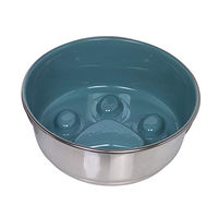 Produktbild von Nobby Anti-Schling Edelstahlnapf PAW Slow Feeder für Hunde rutschfest grau grün 1,6 ltr - 1,6 l