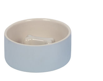 Nobby Anti-Schlink-Napf Slow Feeder Bone aus Keramik Grau Beige Weiß 1,0 l - 1 l – Bild 1 von 2