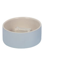 Produktbild von Nobby Anti-Schlink-Napf Slow Feeder Bone aus Keramik Grau Beige Weiß 1,0 l - 1 l