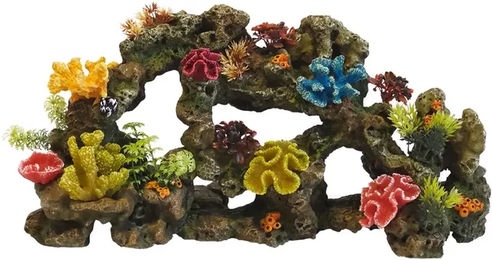 Nobby Aqua Ornaments Aquariendekoration Koralle mit Pflanzen für Süßwasser Fischfigur und Höhle – Bild 1 von 2