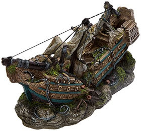 Nobby Aqua Ornaments Bootswrack Aquariendekoration Figur und Höhle für Fische Braun Bunt 44,5 x 16 x 20 cm – Bild 1 von 7