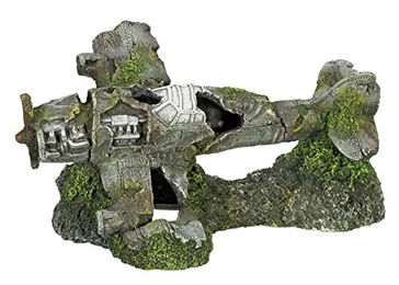 Nobby Aqua Ornaments Flugzeugwrack Aquariendekoration als Höhle für Süßwasserfische in Grau – Bild 1 von 4