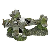 Produktbild von Nobby Aqua Ornaments Flugzeugwrack Aquariendekoration als Höhle für Süßwasserfische in Grau